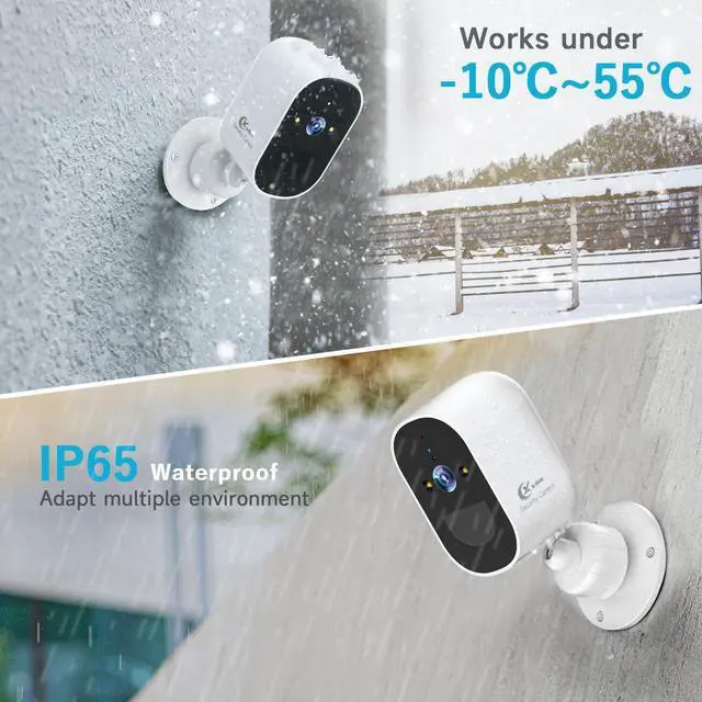 Alt view image 5 of 7 - 2PCS 4MP Security Cameras Wireless Outdoor, 2.5K WiFi Indoor Home Security Cameras with PIR Motion Detection, 2.4GHz WiFi, 2-Way Talk, Color Night Vision, Cloud/SD, Waterproof, Alarm Push
