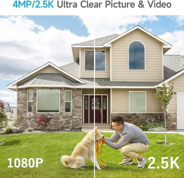 Alt view image 6 of 7 - 2PCS 4MP Security Cameras Wireless Outdoor, 2.5K WiFi Indoor Home Security Cameras with PIR Motion Detection, 2.4GHz WiFi, 2-Way Talk, Color Night Vision, Cloud/SD, Waterproof, Alarm Push