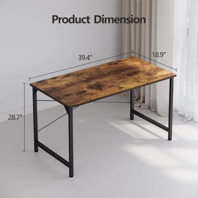 Alt view image 3 of 7 - Computer Desk, 40 inch Home Office Desk, Modern Simple Style PC Table for Home, Office, Study, Writing, Vintage