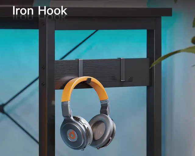 Alt view image 7 of 7 - 66" L Shaped Gaming Desk, Corner Computer Desk, Sturdy Home Office Computer Table, Writing Desk, Larger Gaming Desk Workstation, Black