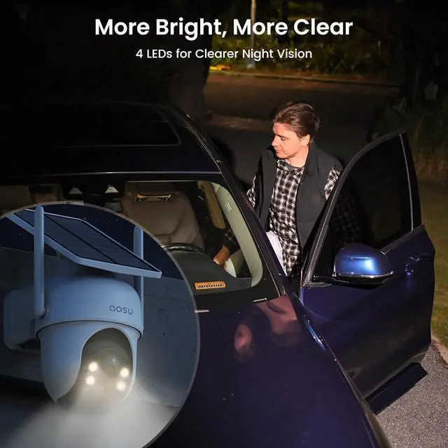 Alt view image 7 of 7 - Security Cameras Outdoor Wireless, 2 Cam-Kit, No Subscription, Solar-Powered, Home Security Cameras System with 360° Pan & Tilt, Auto Tracking, 2K Color Night Vision, Easy Setup, 5G & 2.4G WiFi
