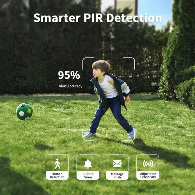 Alt view image 6 of 7 - 2K Solar Security Cameras Wireless Outdoor, 2 Pack 360° View Pan/Tilt WiFi Security Camera Outside with Color Night Vision,Easy to Install, PIR Alarm, 2-Way Audio, Cloud/SD Storage