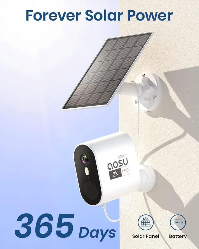 Alt view image 5 of 6 - Solar Security Cameras Wireless Outdoor, No Subscription, 32GB Local Storage on Homebase, 2K, 166° View, Spotlight, Support 2.4&5G WiFi and Alexa & Google Assistant