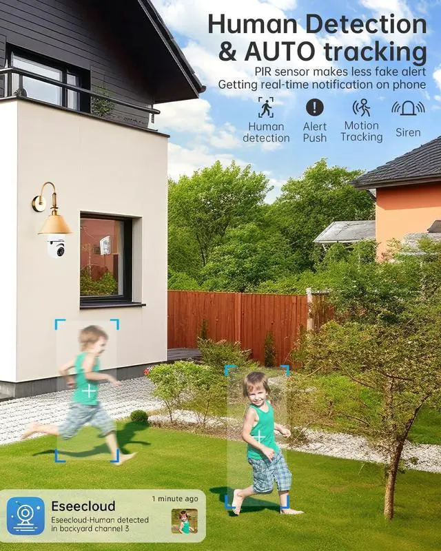 Alt view image 5 of 6 - Light Bulb Security Camera, 2K Bulb Security Camera 5G/2.4GHz,Security Cameras Wireless Outdoor with Automatic Human Detection,Motion Detection,Color Night Vision Bulb Camera Compatible with Alexa