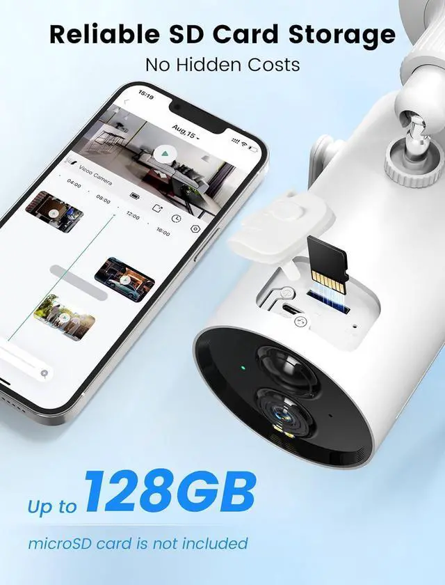 Alt view image 7 of 7 - Wireless Security Camera - Outdoor WiFi Security Cameras w/Color Night Vision, AI/PIR Detection, 2-Way Talk, Cloud/SD, Weatherproof, Solar Powered Outdoor Cameras for Home Security Outside