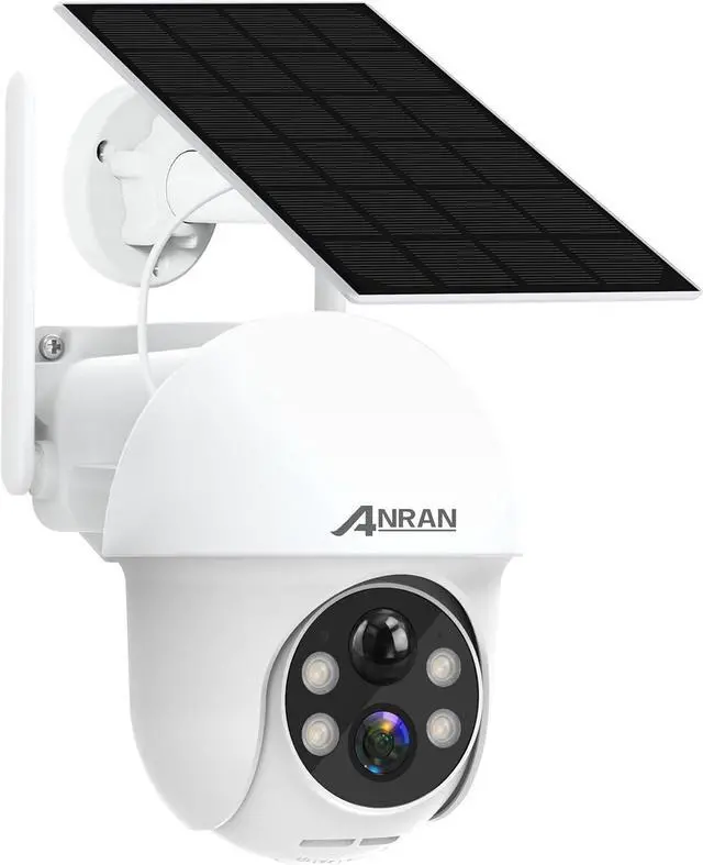 Main image of Security Camera Wireless Outdoor, 2K Solar Outdoor Camera with 360° View, Smart Siren, Spotlights, Color Night Vision, PIR Human Detection, Pan Tilt Control, 2-Way Talk, IP65, Q1 White
