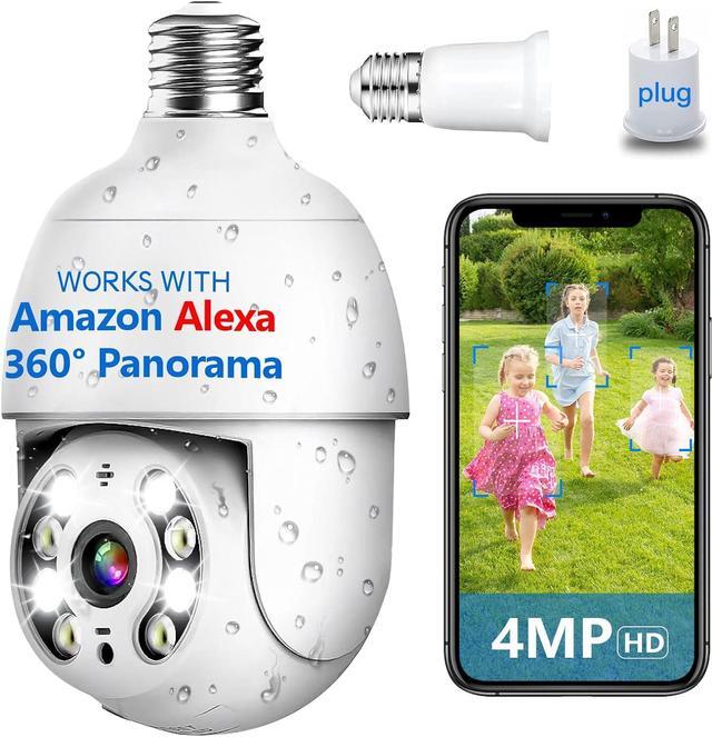 Main image of 4MP Keilini Light Bulb Security Camera Outdoor Wireless Wifi Waterproof,Light Socket Security Camera 360,Home Wireless Security Cameras Audible Alarm