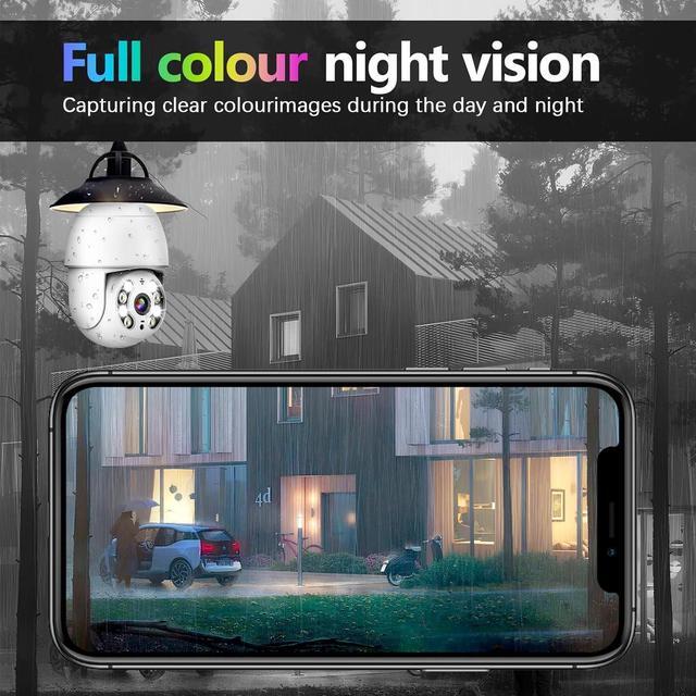 Alt view image 3 of 7 - 4MP Keilini Light Bulb Security Camera Outdoor Wireless Wifi Waterproof,Light Socket Security Camera 360,Home Wireless Security Cameras Audible Alarm