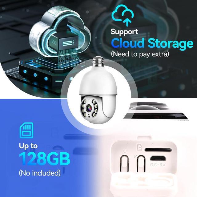 Alt view image 6 of 7 - 4MP Keilini Light Bulb Security Camera Outdoor Wireless Wifi Waterproof,Light Socket Security Camera 360,Home Wireless Security Cameras Audible Alarm