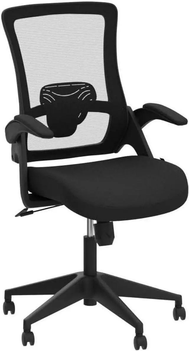 Alt view image 5 of 7 - NEO CHAIR High Back Mesh Chair Adjustable Height and Ergonomic Design Home Office Computer Desk Chair Executive Lumbar Support Padded Flip-up Armrest Swivel Chair (Black)