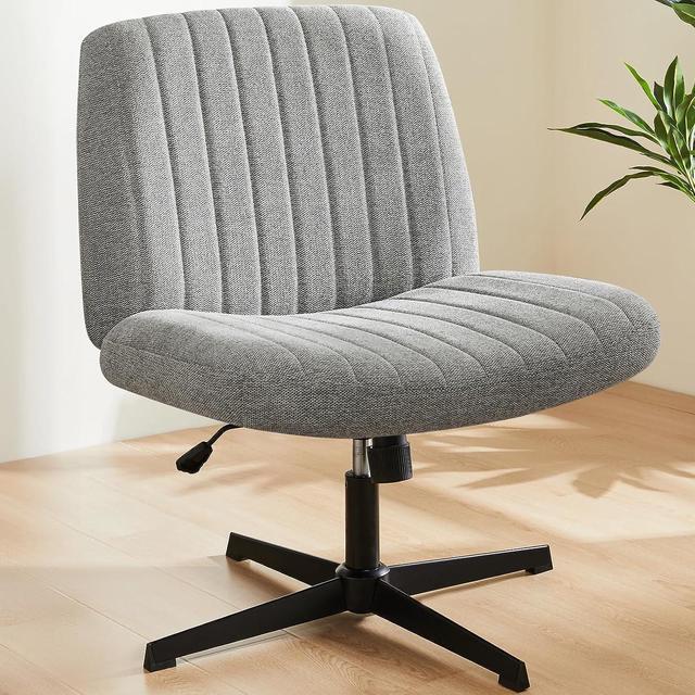 Sweetcrispy Office Chair No Wheels Armless Desk Chair No Wheels Cross Legged Office Chair Wide Swivel Home Office Desk Chairs Newegg