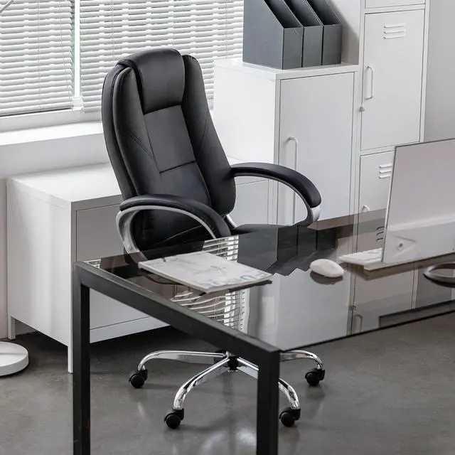 Alt view image 6 of 6 - NEO CHAIR Office Chair Computer Desk Chair Gaming - Ergonomic High Back Cushion Lumbar Support with Wheels Comfortable Grey Leather Racing Seat Adjustable Swivel Rolling Home Executive