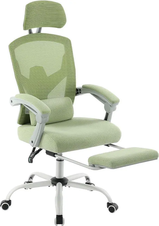 Main image of Office Computer Desk Chair, Gaming Chairs for Adults, High-Back Mesh Rolling Swivel Reclining Chairs with Wheels, Comfortable Lumbar Support, Comfy Arms for Home, Office, Gaming, Student, Green