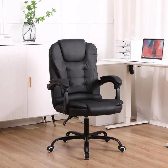 Alt view image 2 of 7 - Office Chair Heavy Duty Executive Reclining Computer Swivel Chair (Black)