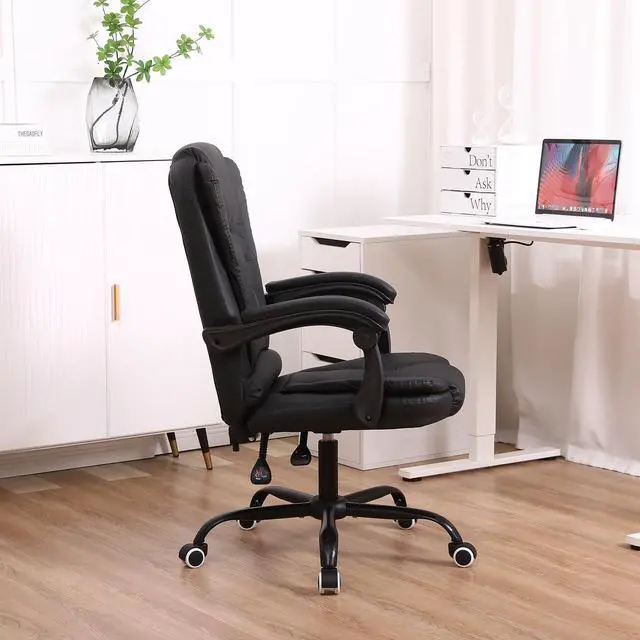 Alt view image 4 of 7 - Office Chair Heavy Duty Executive Reclining Computer Swivel Chair (Black)