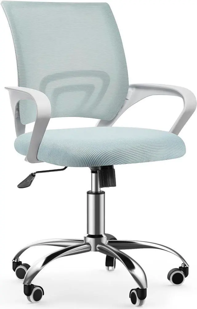 Main image of Basic Ergonomic Swivel Office Chair, Black Desk Chair, Executive Chair - Breathable Mesh Backrest, Height-Adjustable, Comfortable Seating, Easy Assembly(Mid Height, Green)