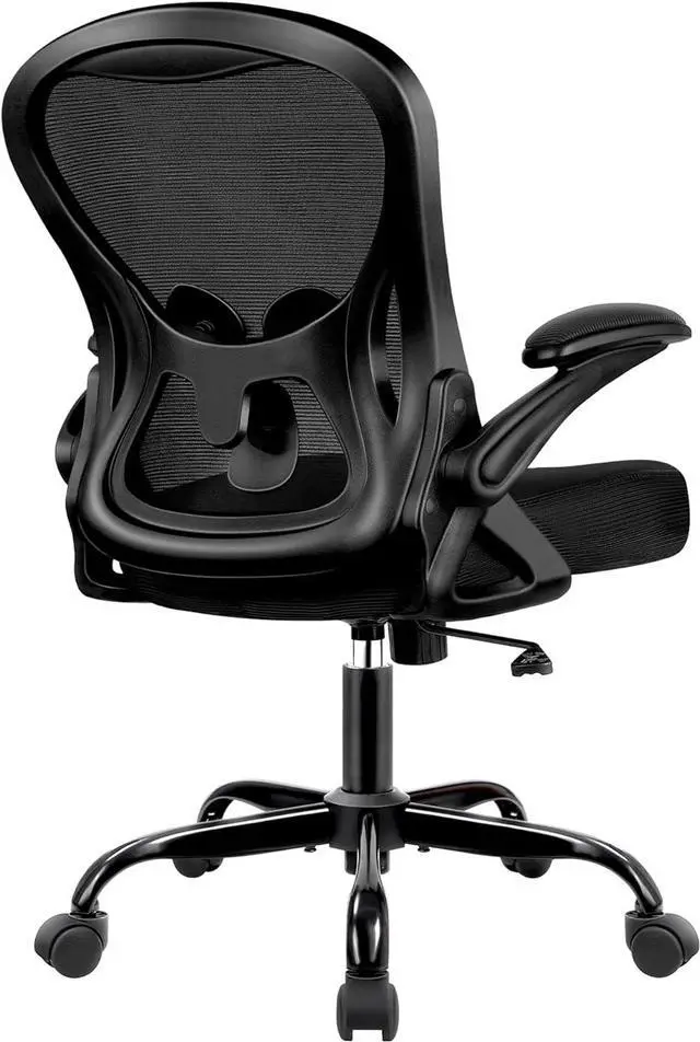 Main image of Office Chair Desk Chair, Ergonomic Mesh Computer Chair Home Office Desk Chairs, Swivel Task Chair Mid Back Breathable Rolling Chair with Adjustable Lumbar Support Flip Up Armrest (Black)