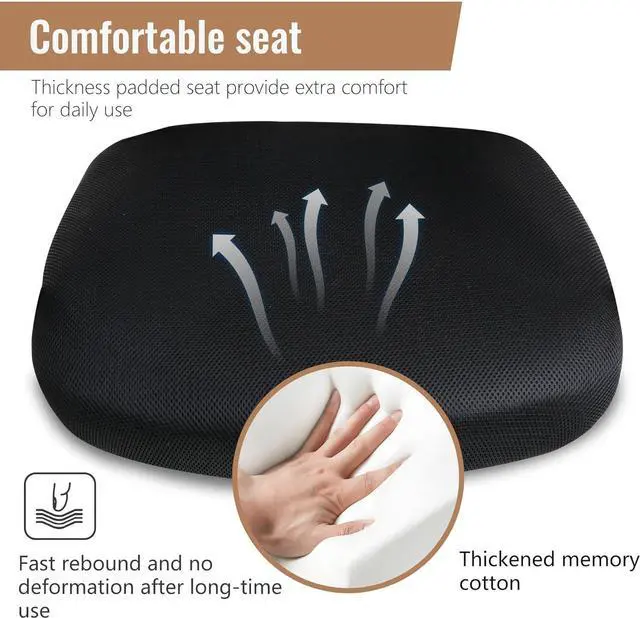 Alt view image 7 of 7 - Home Office Chair Mid Back PC Swivel Lumbar Support Adjustable Desk Task Computer Ergonomic Comfortable Mesh Chair with Armrest (Black)