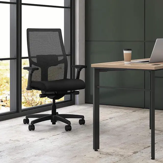 Alt view image 2 of 7 - Ignition 2.0 Ergonomic Mesh/Fabric Mid-Back Task Chair, Black