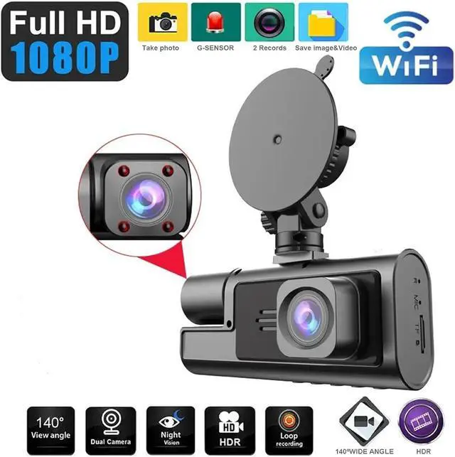 Alt view image 3 of 7 - New Upgrade Dash Cam Front and Inside 1080P FHD Dash Camera for Cars with Infrared Night Vision Driving Recorder WiFi HD Front+Car 2 Lens Free of Installation of 24-Hour Monitoring DVR