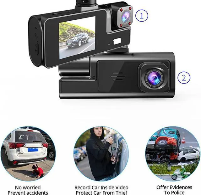 Alt view image 4 of 7 - New Upgrade Dash Cam Front and Inside 1080P FHD Dash Camera for Cars with Infrared Night Vision Driving Recorder WiFi HD Front+Car 2 Lens Free of Installation of 24-Hour Monitoring DVR