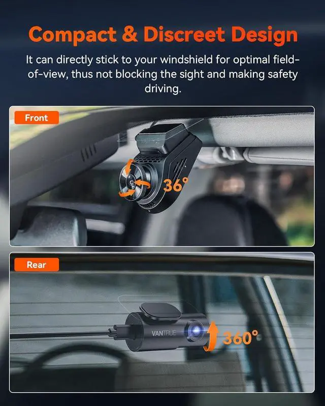 Alt view image 7 of 7 - S1 Pro 2.7K Front and Rear 5G WiFi Dual Dash Cam, STARVIS 2 HDR Night Vision, LTE Support, 1440P 60FPS Hidden Dash Camera for Cars, GPS, Voice Control, 24/7 Parking Mode, Support 512GB Max
