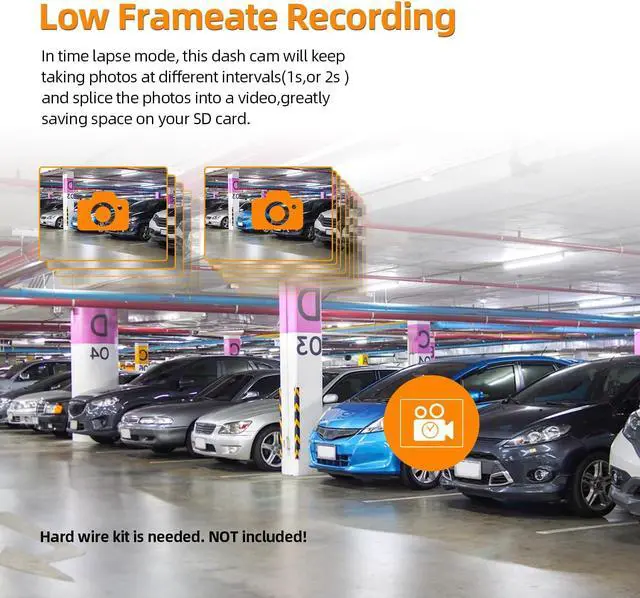 Alt view image 6 of 7 - Dash Cam Front 2K with Free 64 GB SD Card 1440P Quad HD Dash Camera for Cars 3'' IPS Screen Dashboard Driving Recorder with Superb Night Vision,170° Wide Angle,G-Sensor,WDR,Loop Record,Park Mode,USB C