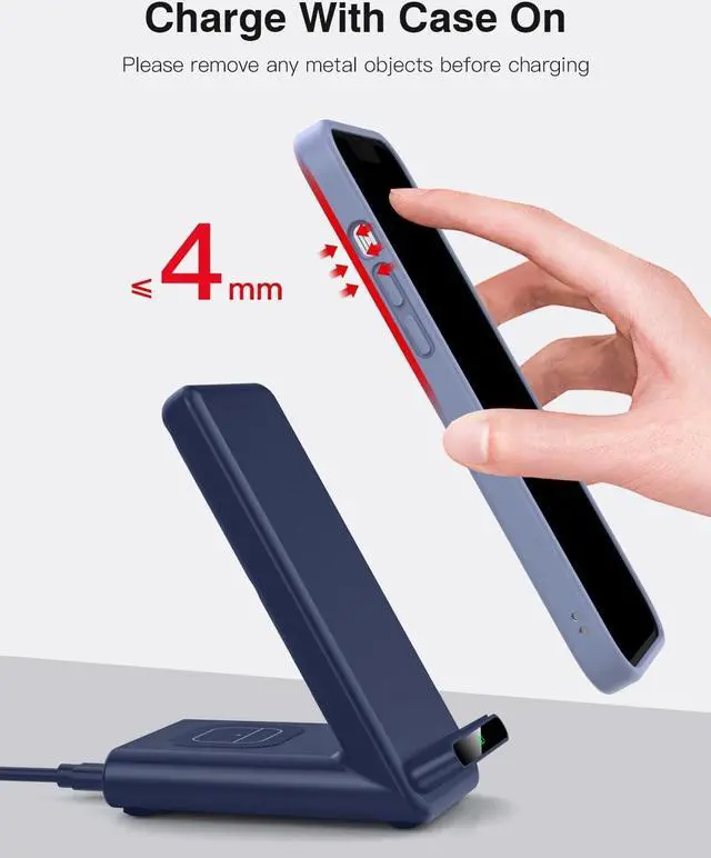 Alt view image 6 of 7 - Wireless Charging Station,3 in 1 Wireless Charging Stand Made for Apple Watch Ultra 9 8 7 6 SE 5 4 3,Fast Wireless Charger Made for iPhone 15/Plus/Pro Max/14/13/12/11/X,for AirPods Pro(with Adapter)