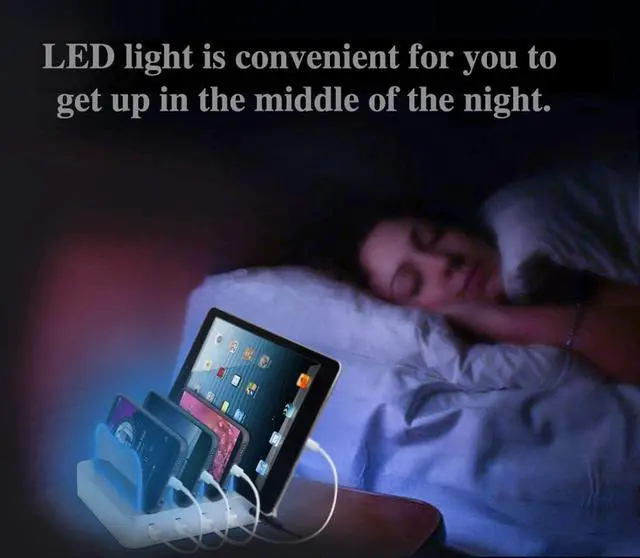 Alt view image 7 of 7 - USB Charging Station - Charging Dock - 4-Port - Fast Charging Station for Multiple Devices - Docking Station - Smart Charging Station Dock - Multi Charging Station for Cell Phones and Tablets