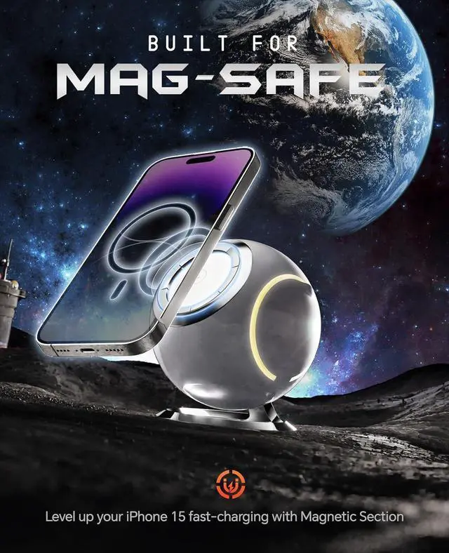 Alt view image 2 of 7 - Venus 3 in 1 RGB Charging Station for Apple Devices(30W Adapter), PEXXUS Mag - Safe Charger Stand Magnetic Compatible for iPhone 15,14,13,12 Pro Max/Pro/Mini/Plus,Apple Watch Series 1-9/Ultra,AirPods