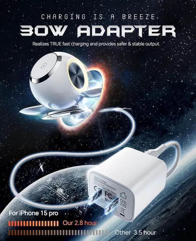 Alt view image 3 of 7 - Venus 3 in 1 RGB Charging Station for Apple Devices(30W Adapter), PEXXUS Mag - Safe Charger Stand Magnetic Compatible for iPhone 15,14,13,12 Pro Max/Pro/Mini/Plus,Apple Watch Series 1-9/Ultra,AirPods