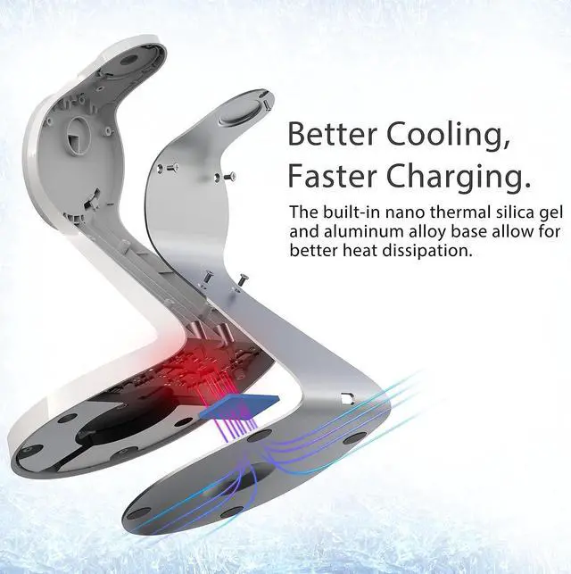 Alt view image 6 of 6 - 3 in 1 Charging Station for Apple Devices,Mag-Safe Charger Stand Fast Charging,Wireless Charger for iPhone 15/14/13/12 Series,& AirPods,& iWatch(30W USB Charger Included)