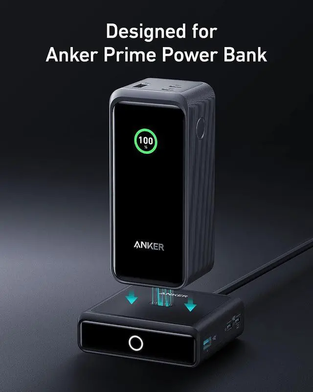Alt view image 2 of 6 - Anker Charging Base, 100W Fast Charging with 4 Ports, for Anker Prime Power Bank, Compatible with MacBook, iPhone 15/15 Plus/15 Pro/15 Pro Max/14 Series, Samsung, Pixel (Power Bank Not Included)