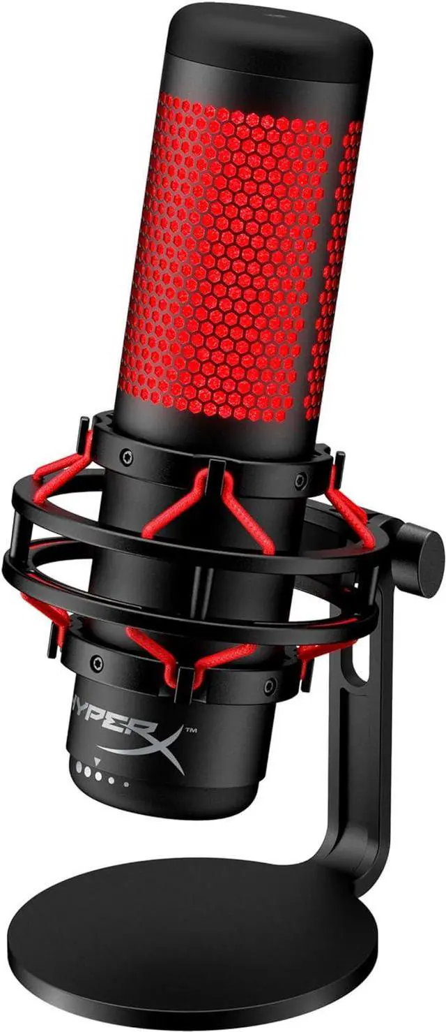 Alt view image 3 of 7 - HyperX QuadCast - USB Condenser Gaming Microphone, for PC, PS4, PS5 and Mac, Anti-Vibration Shock Mount, Four Polar Patterns, Pop Filter, Gain Control, Podcasts, Twitch, YouTube, Discord, Red LED