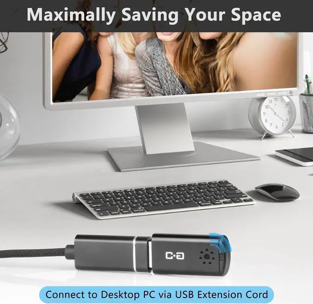 Alt view image 6 of 6 - USB Microphone for Laptop and Desktop Computer, High Sensitivity for Clear Call, Plug-and-Play, High Gain, Cordless Mini-Sized Portable, Ideal for Work & Study