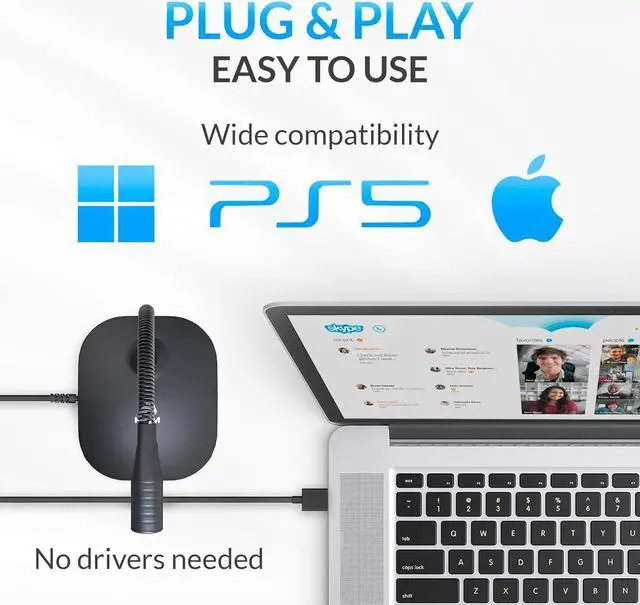 Alt view image 2 of 6 - KLIM Talk USB Desk Microphone for Computer - New Version 2024 - Compatible with Any PC Laptop Mac PS4 - Professional Desktop Mic with Stand - Recording Gaming Streaming YouTube Podcast Mics