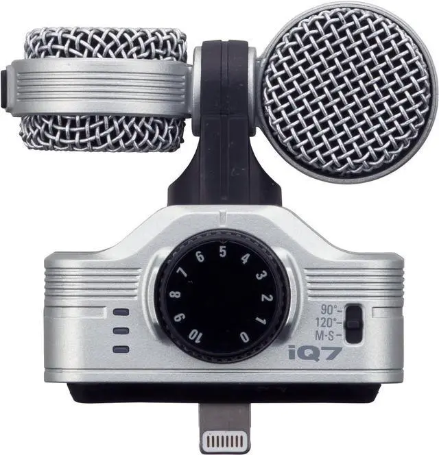 Main image of Zoom iQ7 Stereo Mid-Side Microphone for iPhone/iPad, Rotatable Capsule for Alignment with iOS Camera, for Recording Audio for Music, Videos, Interviews, and More