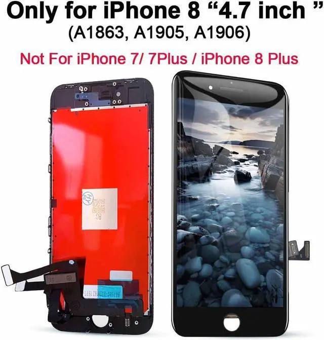 Alt view image 2 of 6 - for iPhone 8/SE 2020 Screen Replacement 4.7 inch Frame Assembly Display 3D Touch Screen LCD Digitizer with Repair Tools Kit Tempered Glass Screen Protector for A1863, A1905, A1906 (Black)