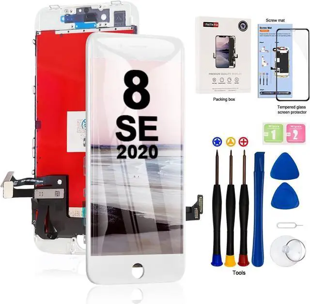 Main image of for iPhone 8/SE 2020 LCD Screen Replacement White 4.7 Inch Frame Assembly Display 3D Touch Screen Digitizer with Repair Tools Kit Tempered Glass Screen Protector for A1863, A1905, A1906
