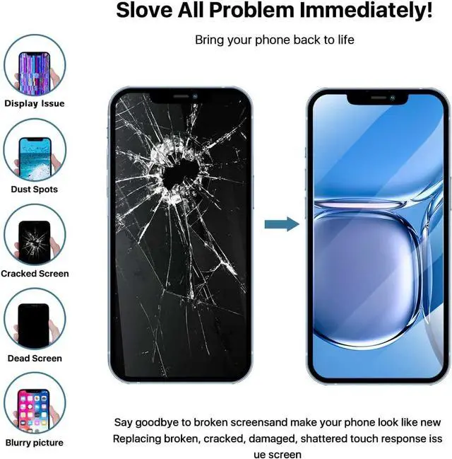 Alt view image 4 of 7 - for iPhone 12/12 PRO Screen Replacement Kit - Full HD LCD 6.1' Display and 3D Touch Digitizer Assembly with Repair Tools Compatibility A2172, A2402, A2404 A2403, A2341, A2406, A2408, A2407