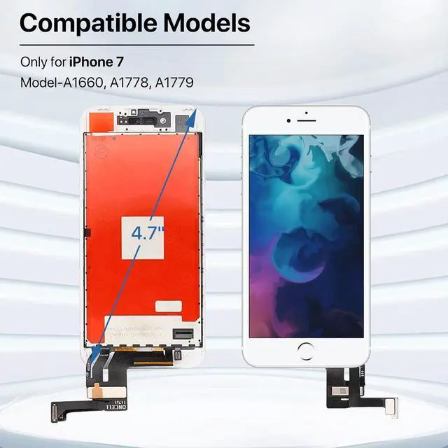 Alt view image 2 of 6 - for iPhone 7 Screen Replacement Kit - LCD 4.7'' Display Digitizer Assembly with Repair Tools, Screen Protector, Compatibility A1660, A1778, A1779 White