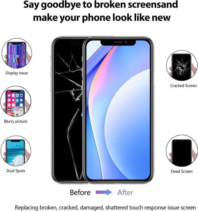 Alt view image 3 of 6 - for iPhone 7 Screen Replacement Kit - LCD 4.7'' Display Digitizer Assembly with Repair Tools, Screen Protector, Compatibility A1660, A1778, A1779 White