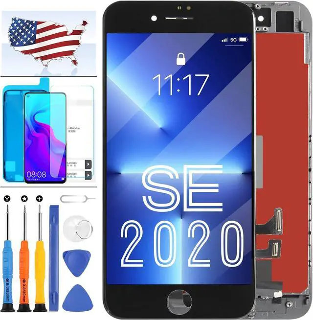 Main image of for iPhone SE 2020 Screen Replacement for iPhone SE2 LCD Touch SE 2nd Generation A2296 A2275 A2298 Display Sensor Glass Panel Digitizer Assembly Repair Parts Kit with Protector Film +Tools (Black)