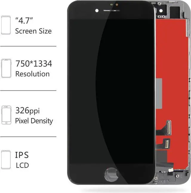 Alt view image 2 of 6 - for iPhone SE 2020 Screen Replacement for iPhone SE2 LCD Touch SE 2nd Generation A2296 A2275 A2298 Display Sensor Glass Panel Digitizer Assembly Repair Parts Kit with Protector Film +Tools (Black)