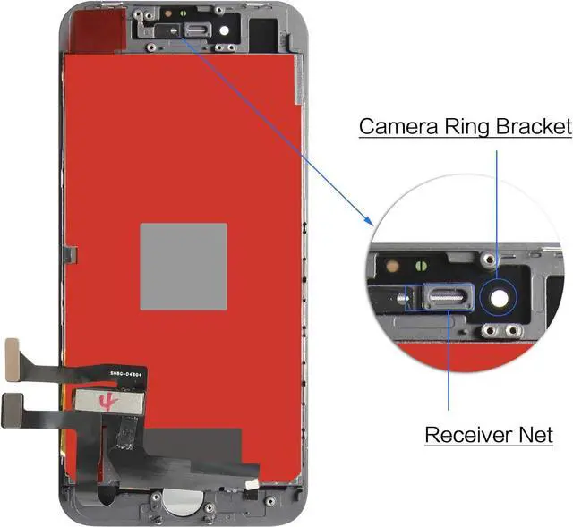 Alt view image 3 of 6 - for iPhone SE 2020 Screen Replacement for iPhone SE2 LCD Touch SE 2nd Generation A2296 A2275 A2298 Display Sensor Glass Panel Digitizer Assembly Repair Parts Kit with Protector Film +Tools (Black)