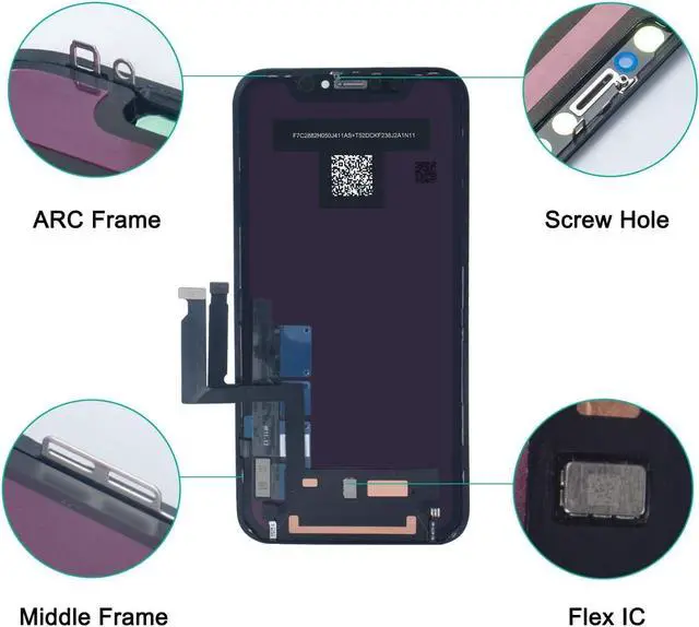 Alt view image 3 of 7 - for iPhone XR Screen Replacement kit : 6.1 inch XR Screen LCD Display Touch Screen Digitizer Assembly with Complete Repair Tools, Compatible with Model A1984, A2105, A2106, A2108