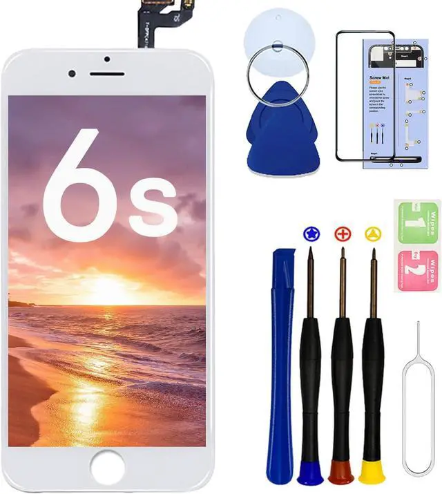 Main image of for iPhone 6S Screen Replacement Black,LCD Touch Digitizer with Repair Tools+Screen Protector for A1633, A1688, A1700 (White)