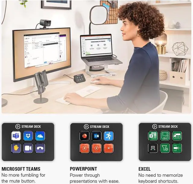 Alt view image 3 of 7 - Stream Deck Mini  Control Zoom, Teams, PowerPoint, MS Office and More, Boost Productivity with Seamless Integration for Daily Apps, Set Up Shortcuts Easily, Compatible with Mac and PC