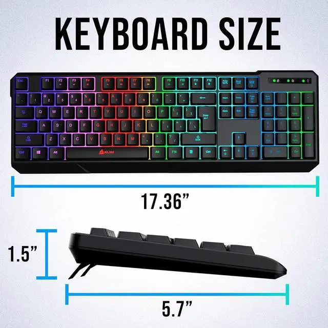 Alt view image 7 of 7 - KLIM Chroma Wireless Gaming Keyboard RGB - Backlit Wireless Keyboard - Long-Lasting Rechargeable Battery - Quiet Water Resistant Ergonomic Keyboard - Teclado Gamer - PC PS5 PS4 Xbox One Mac - Black