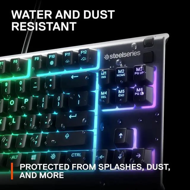 Alt view image 5 of 7 - Apex 3 TKL RGB Gaming Keyboard  Tenkeyless Compact Form Factor - 8-Zone RGB Illumination  IP32 Water & Dust Resistant  Whisper Quiet Gaming Switch  Gaming Grade Anti-Ghosting,Black